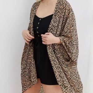Aerie | Chiffon Leopard Print Kimono